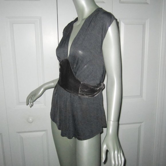 DIANE VON FURSTENBERG Gray Sleeveless Ferna Top - Picture 3 of 6